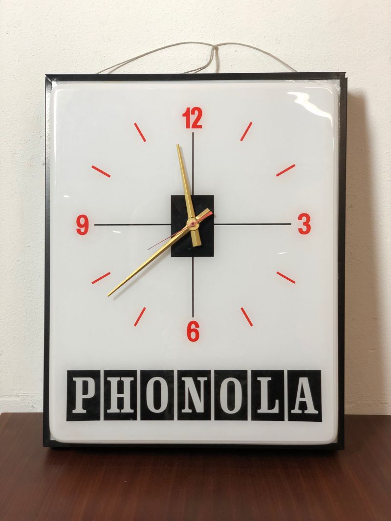 PHONOLA Illuminated Sign 1960s Made in Italy