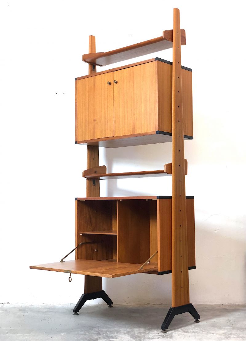 Libreria Teack a 1 Campata Anni 60 Vintage - Made in Italy -Design VITTORIO DASSI 