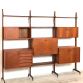 Libreria modulare a 3 campate Vintage Anni 60  - Made in Italy -